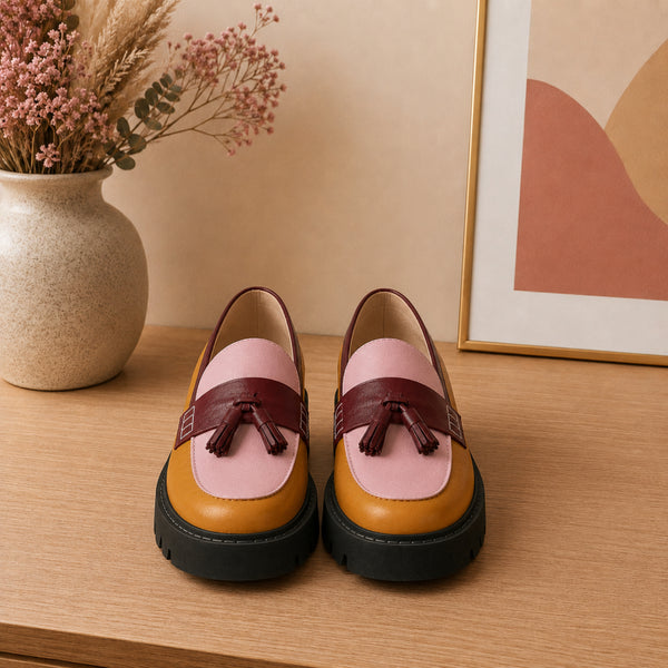 Aqualuna leather chunky-sole tassel loafers for women, view 2 of 3