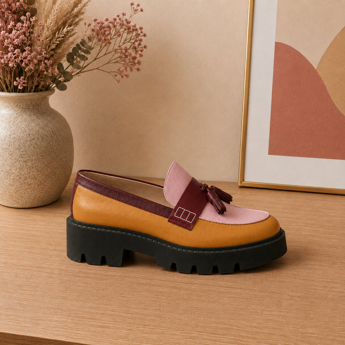 Aqualuna leather chunky-sole tassel loafers for women, view 3 of 3