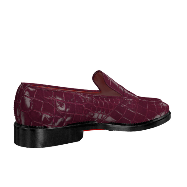 Dralyon - Real Exotic Crocodile skin leather red bottoms loafers