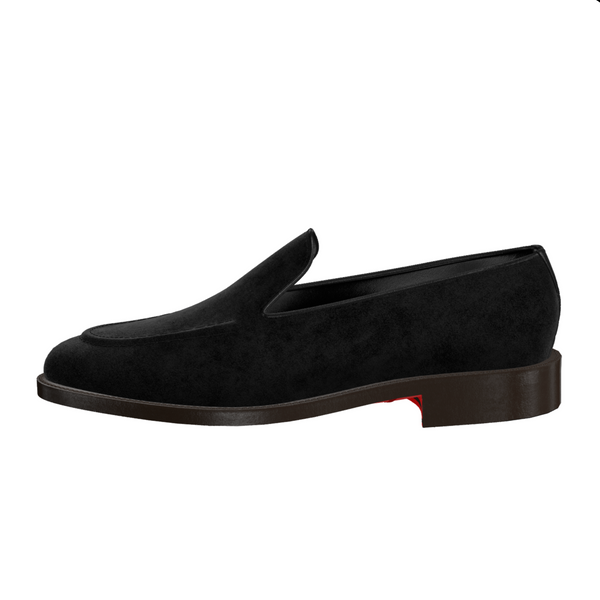 arconya red bottom sole suede loafers
