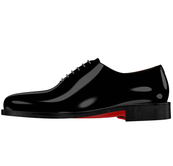 Altino - Oxford Patent leather Black red bottoms shoes for men