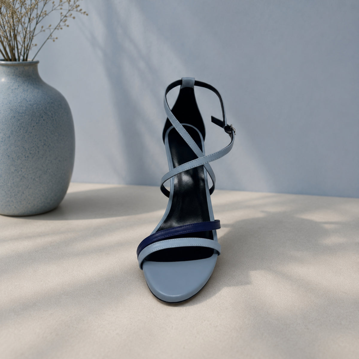 Navaris nappa leather strappy high-heel sandals for women, view 2 of 3