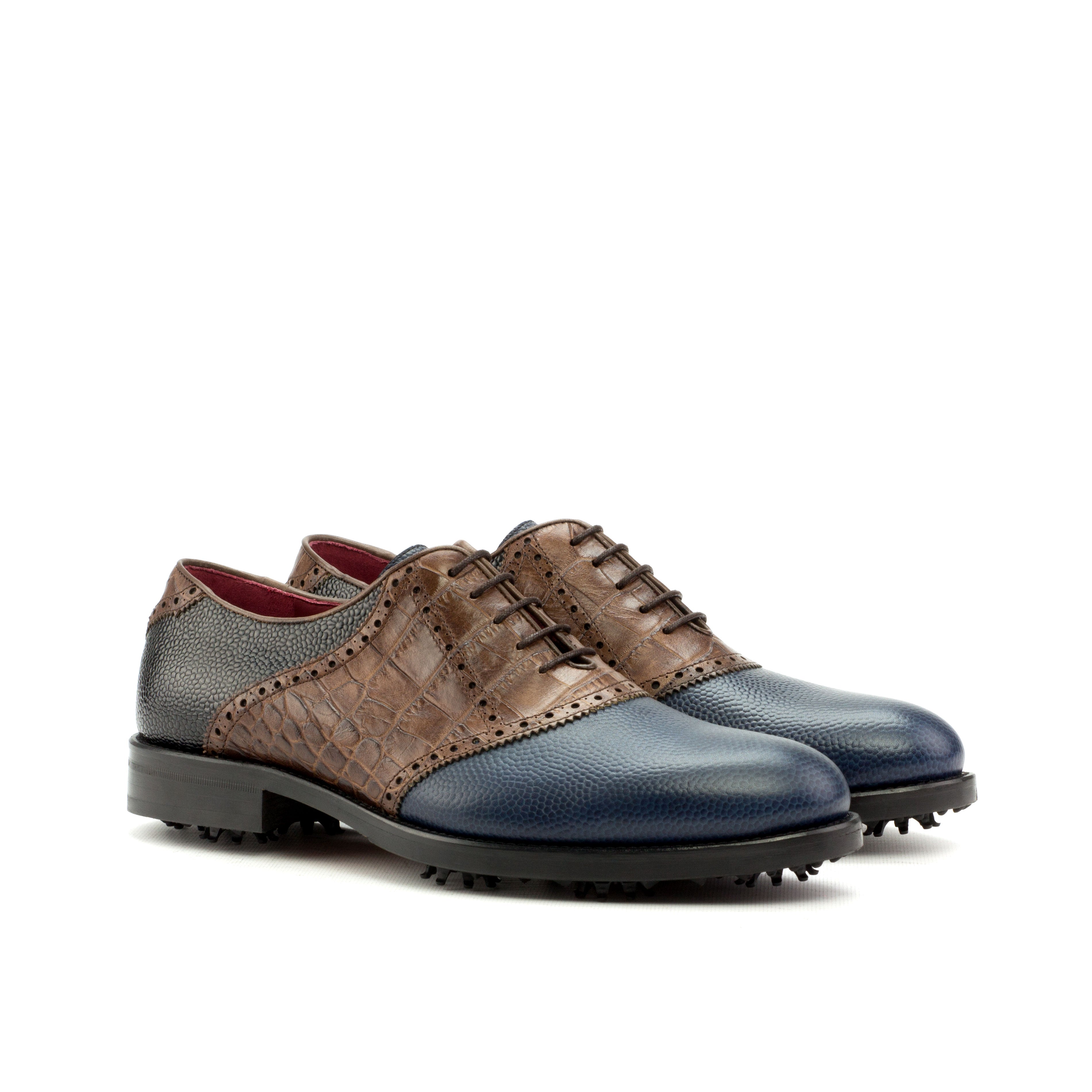 Tesoroa - two-tone oxford leather golf shoes