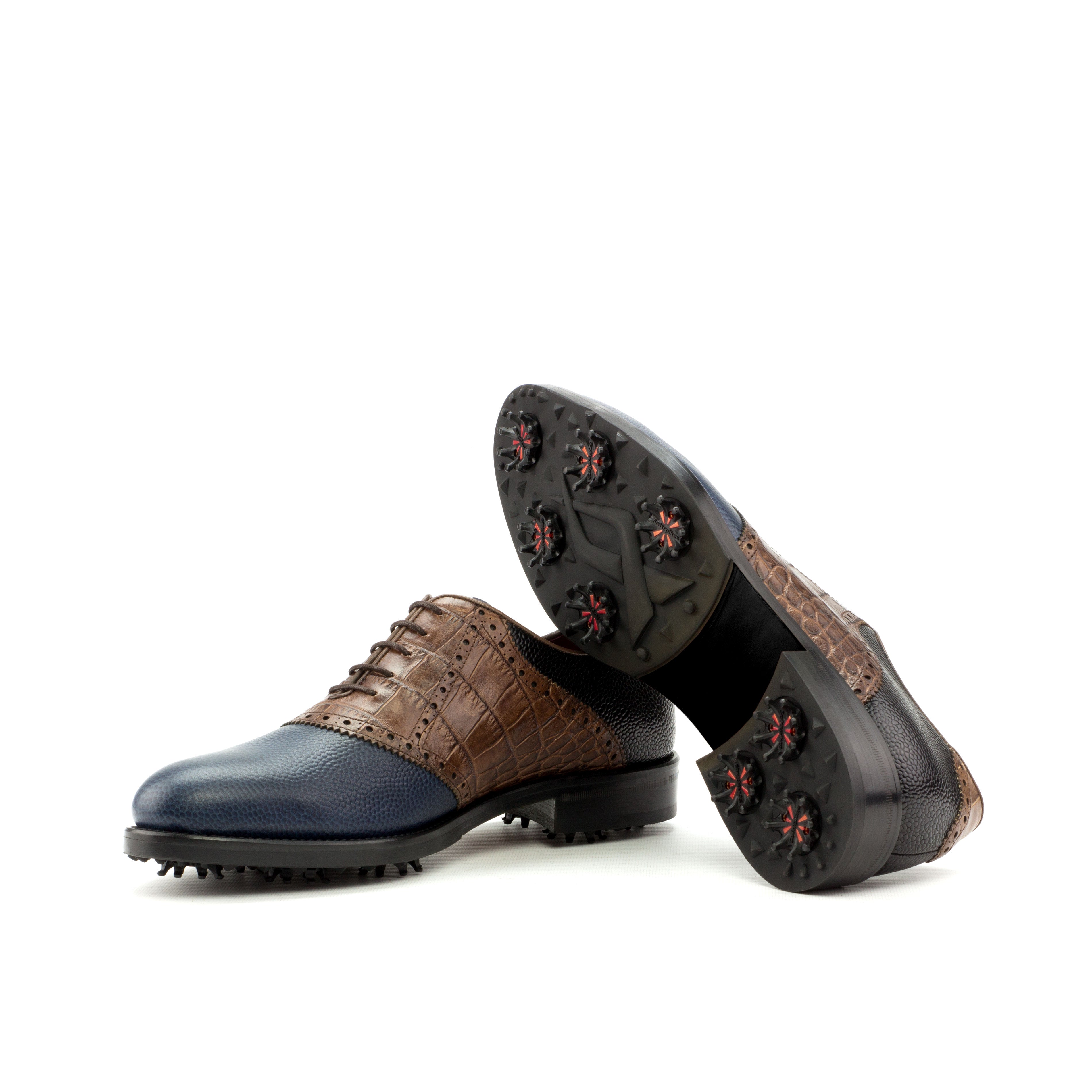 Tesoroa - two-tone oxford leather golf shoes