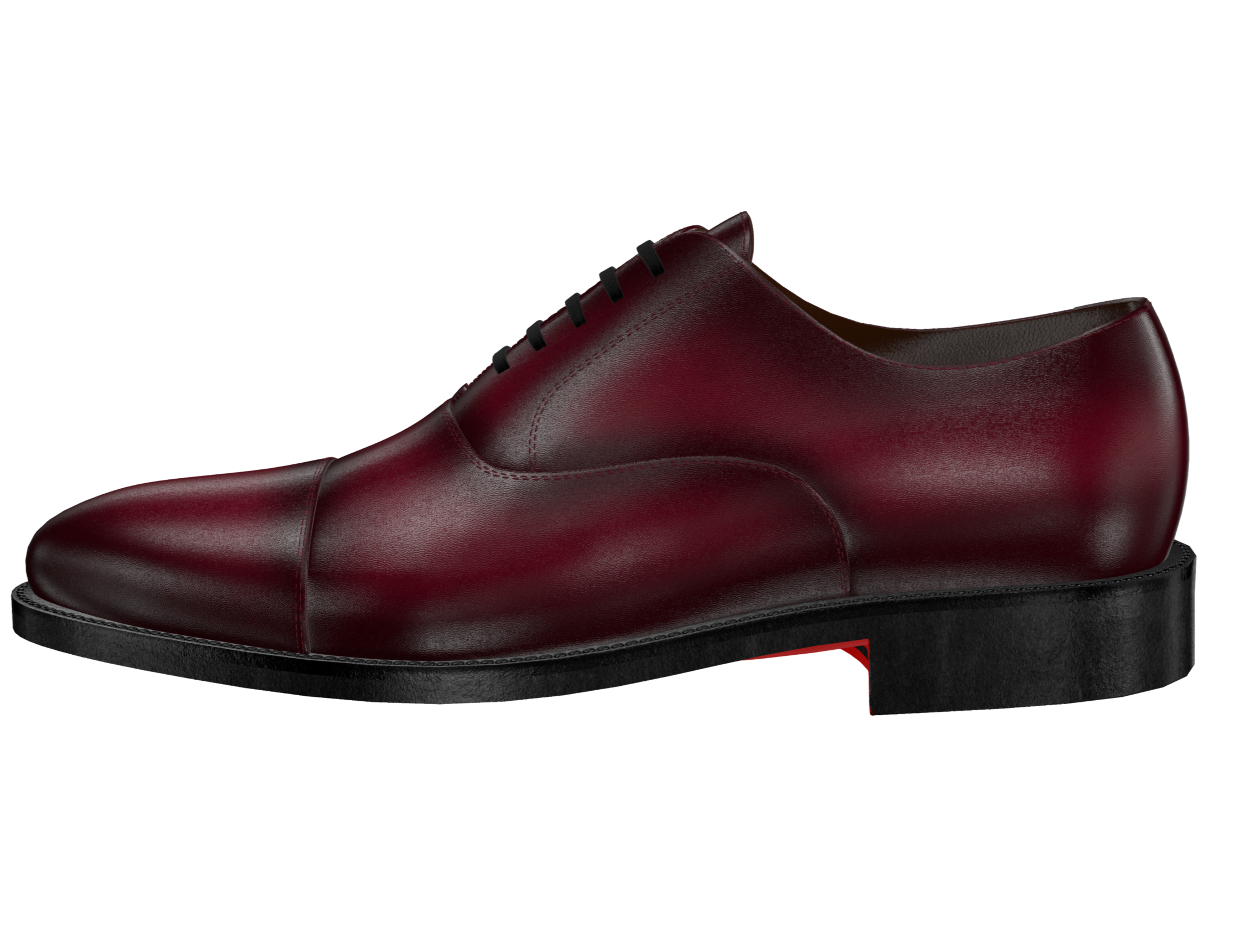 Arconya - Burgundy oxford dress shoes with red bottom sole