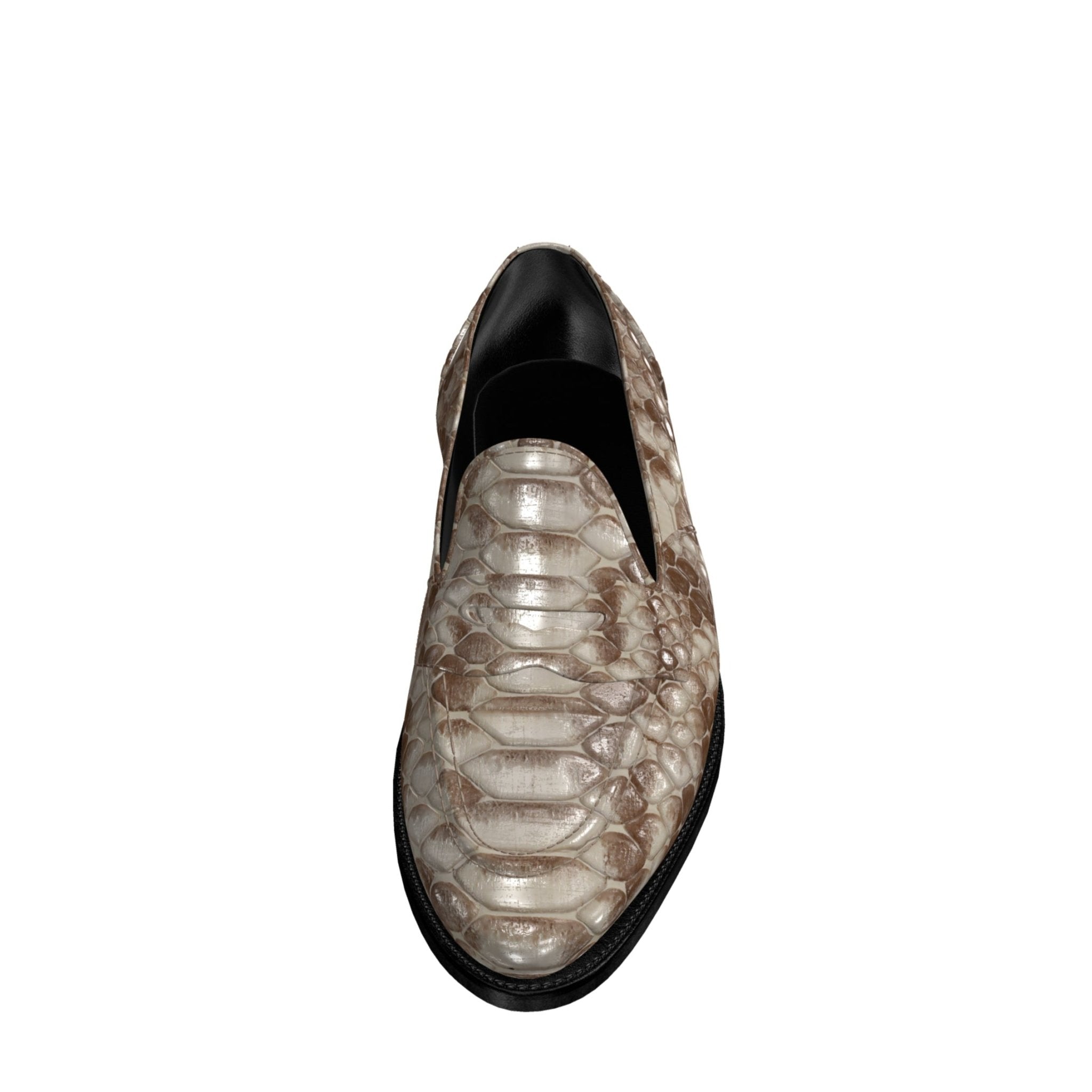 snake python skin leather loafers for men
