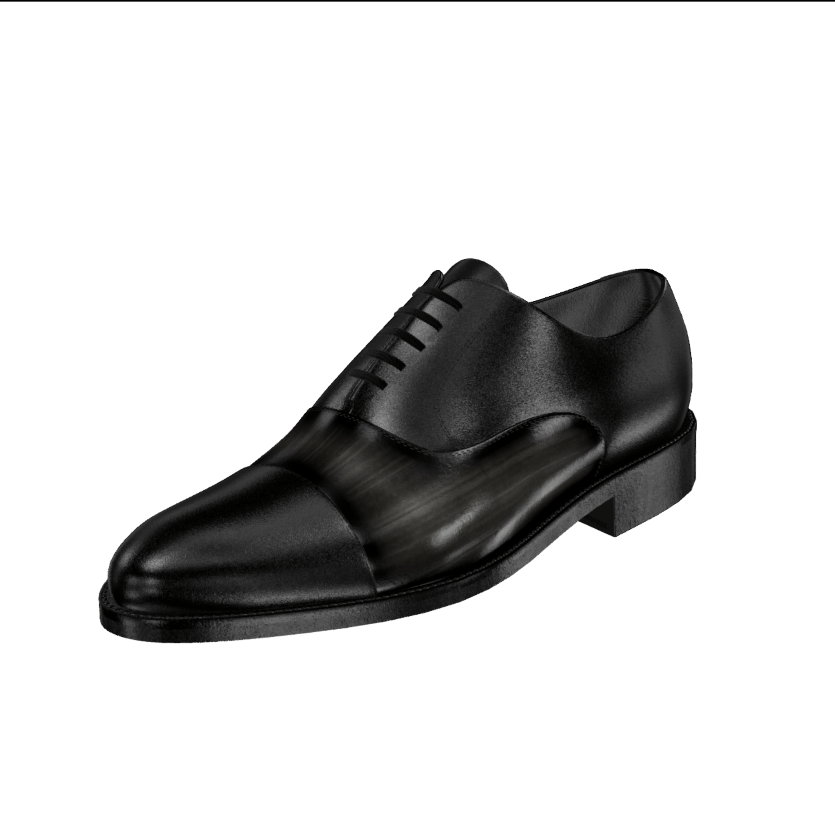 patina leather black shoes