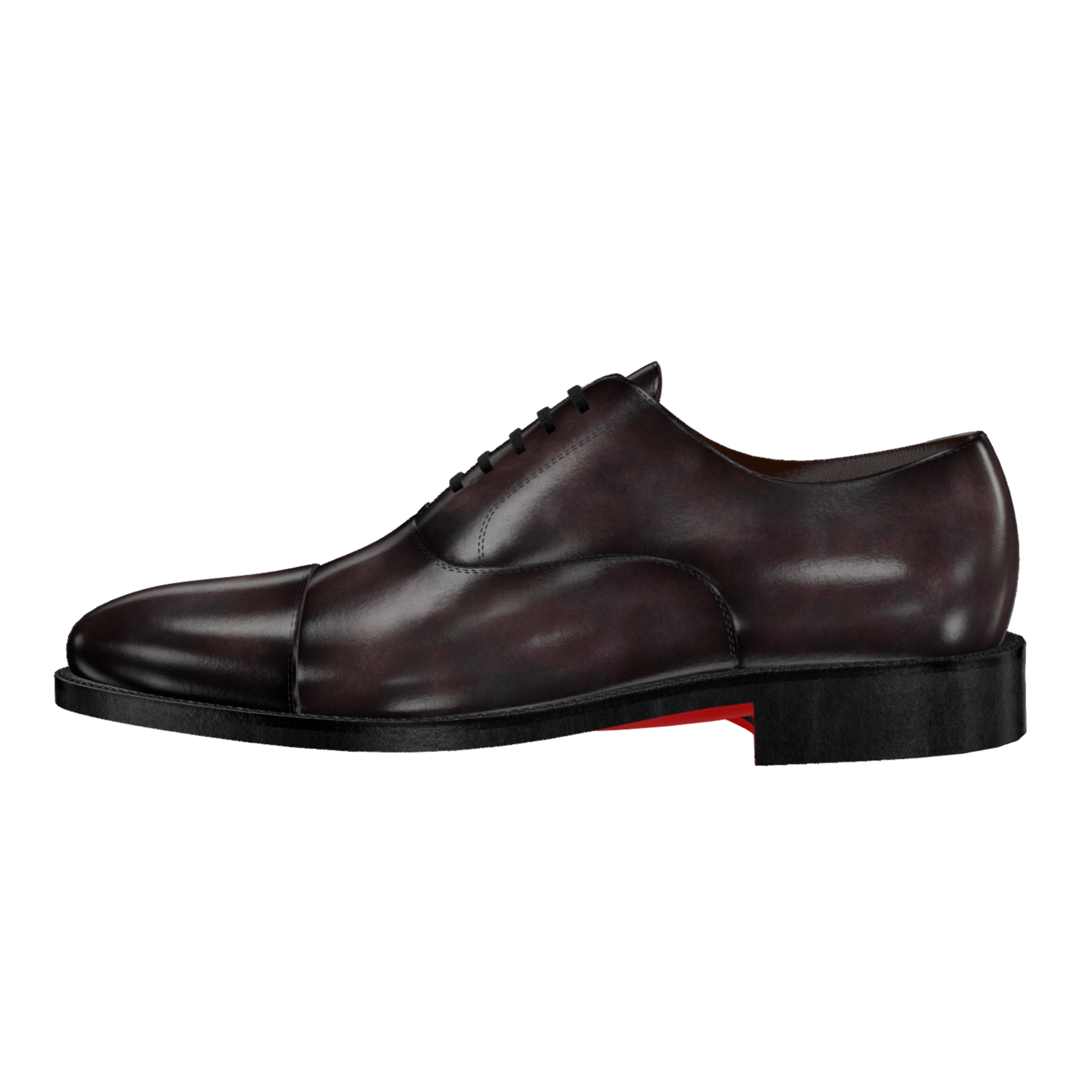 patina leather dress shoe on a white background
