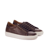 Dimaro -  Dark Brown Men's Italian Croco Embossed Dress Sneakers