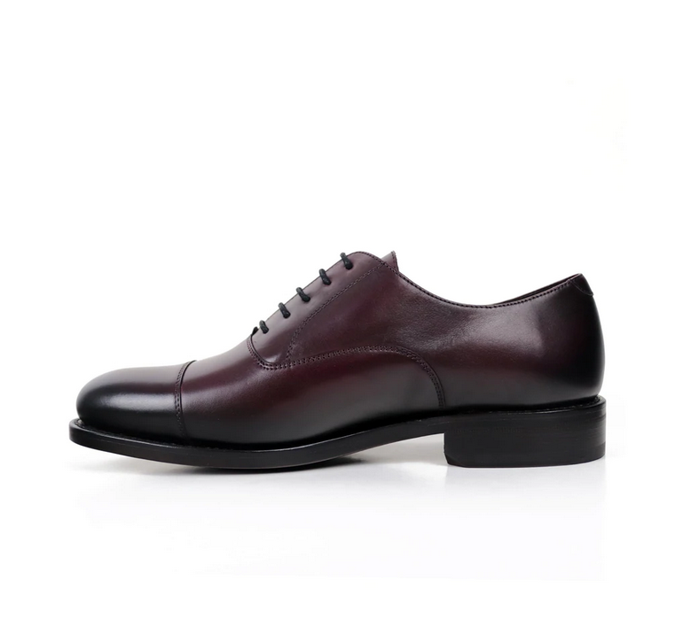 Eston - Handmade burgundy leather oxford dress shoes