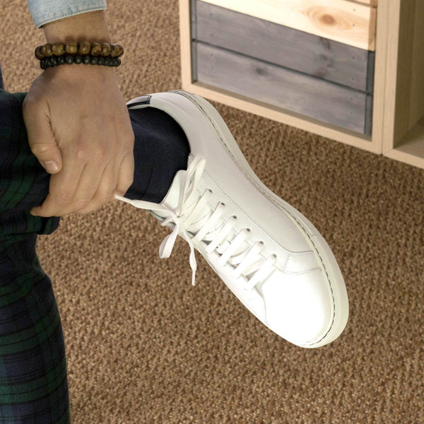 Volare -  White Men's Italian Leather Dress Sneakers