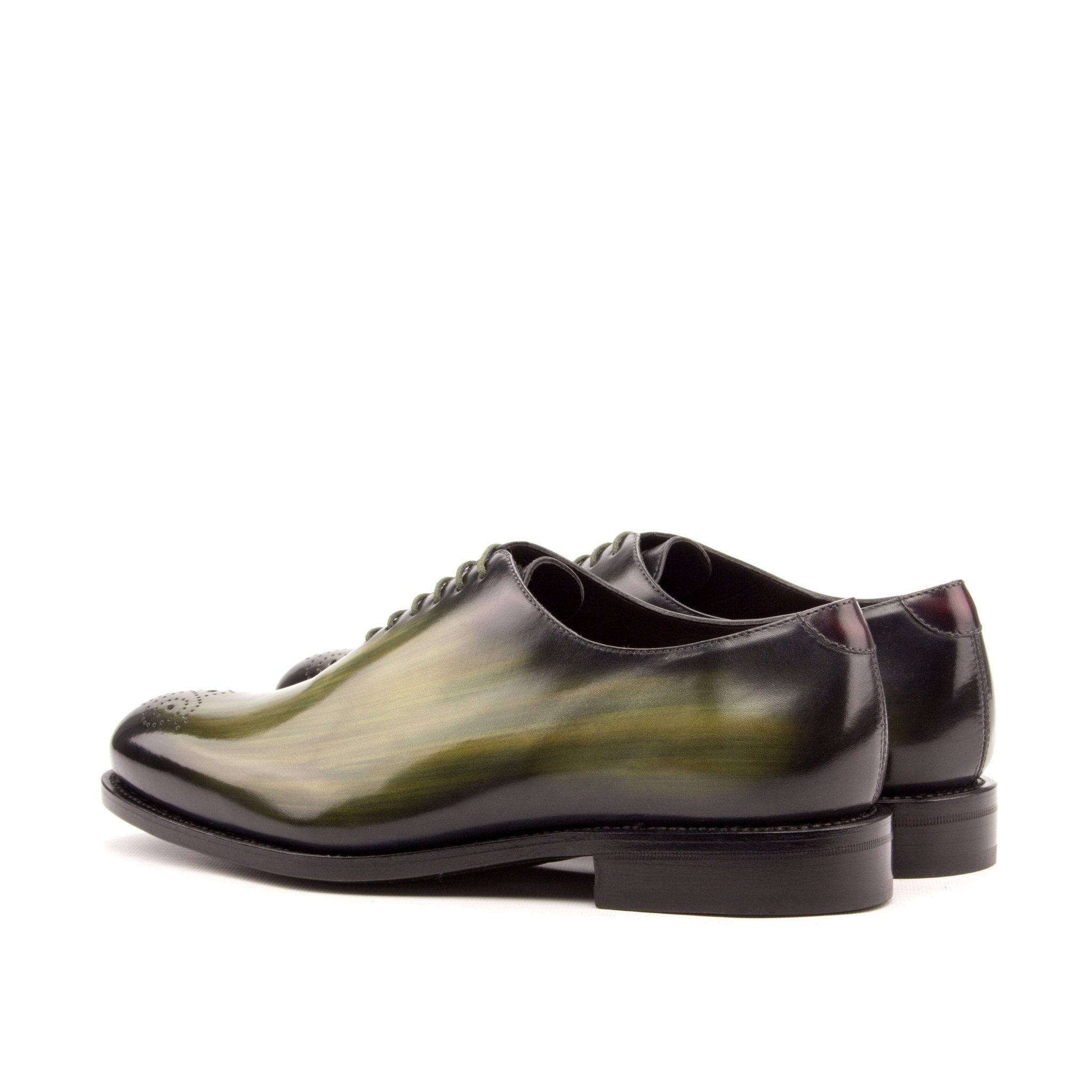 Polano Khaki - Leather patina wholecut oxford dress shoes. Big Sizes