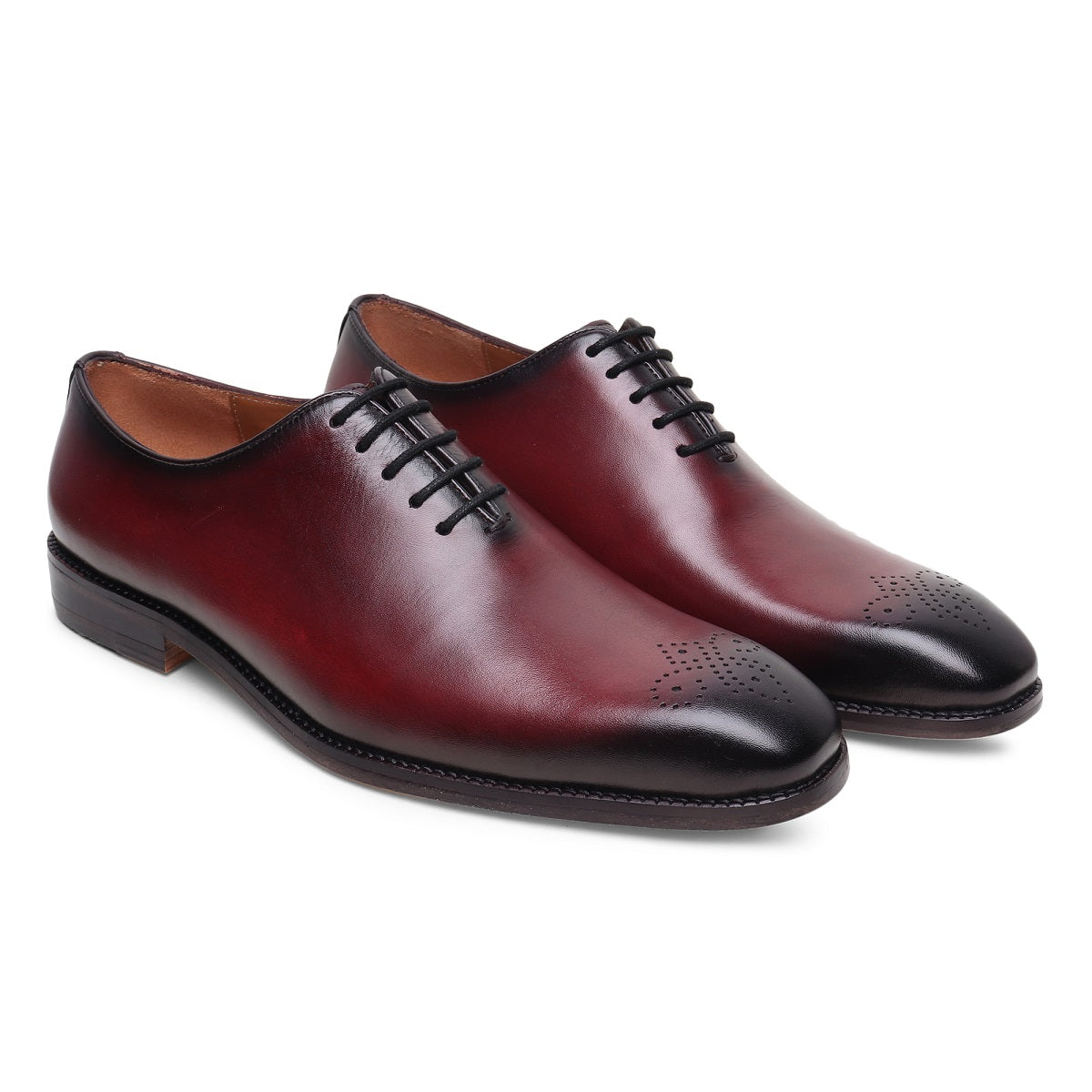 The Andito -  Burgundy Leather oxford dress shoes