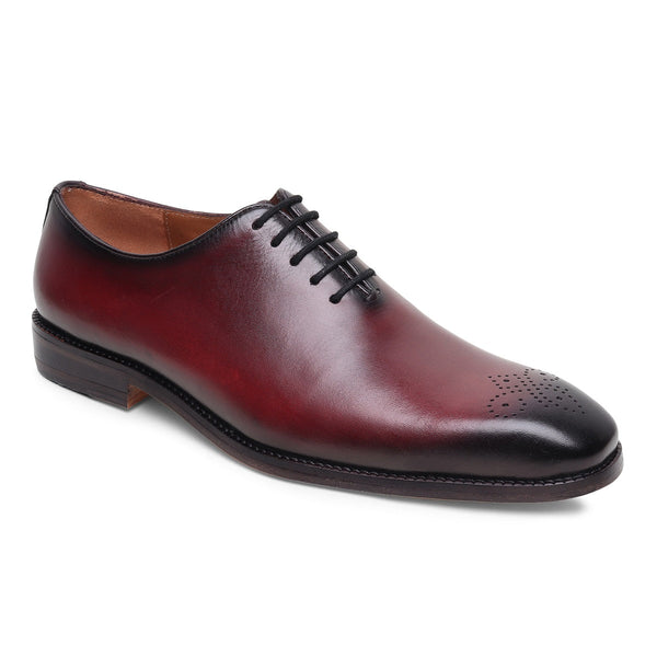 The Andito -  Men's Burgundy Leather oxford dress shoes