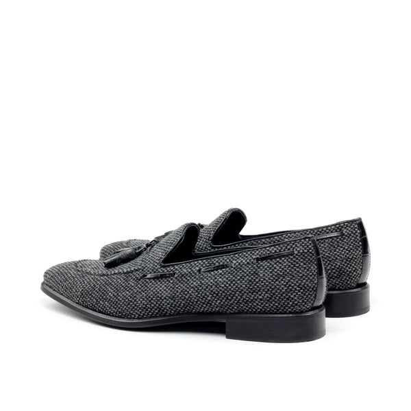 Rovan - Elegant Flannel Dark Grey Tassel Loafer. Big sizes available