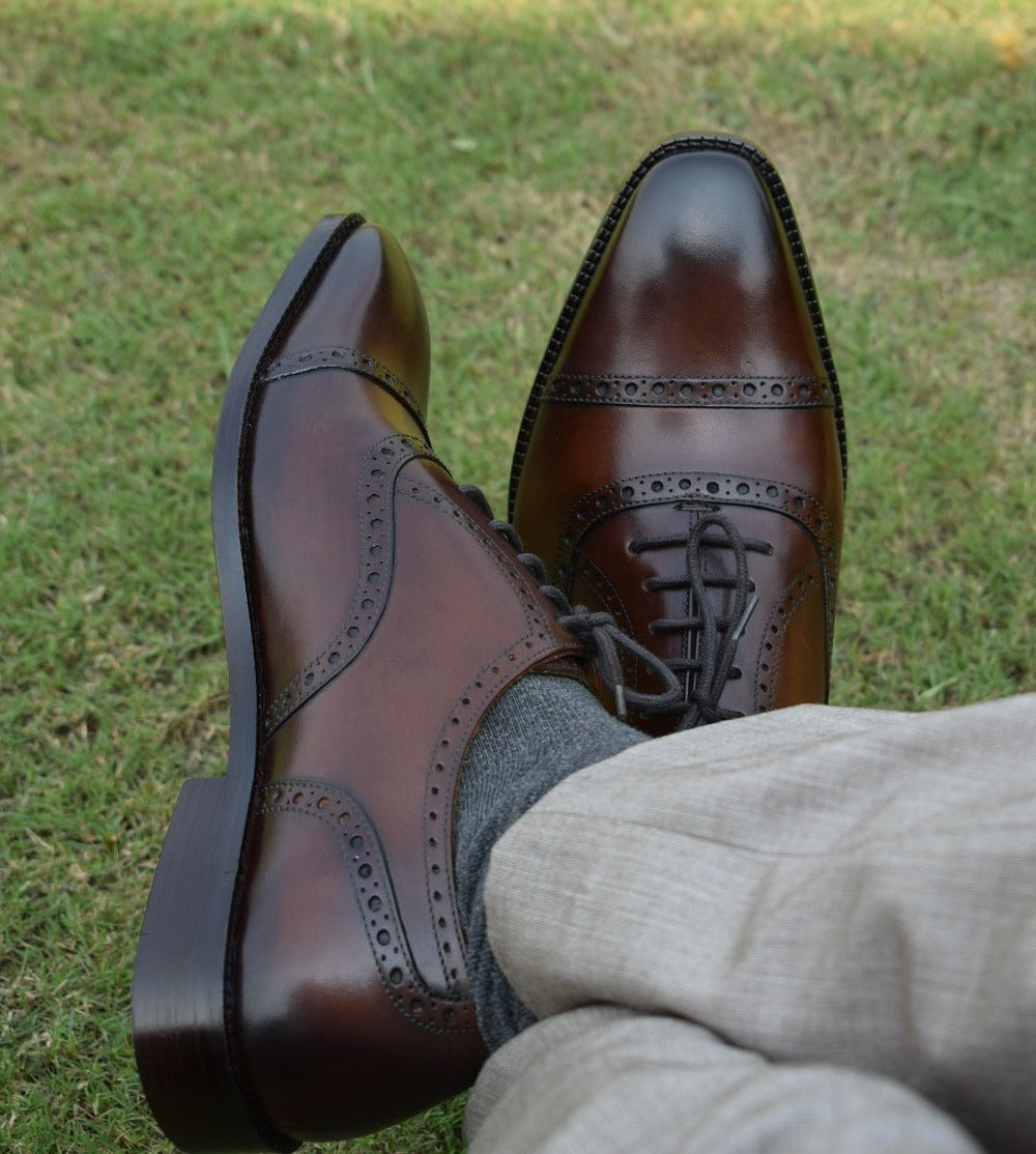 Oxford Handmade Leather Brogue Shoes