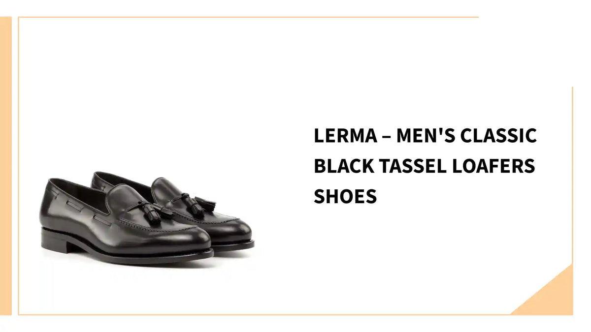 Lerma &ndash; Men's Classic Black Tassel Loafers shoes by@Outfy
