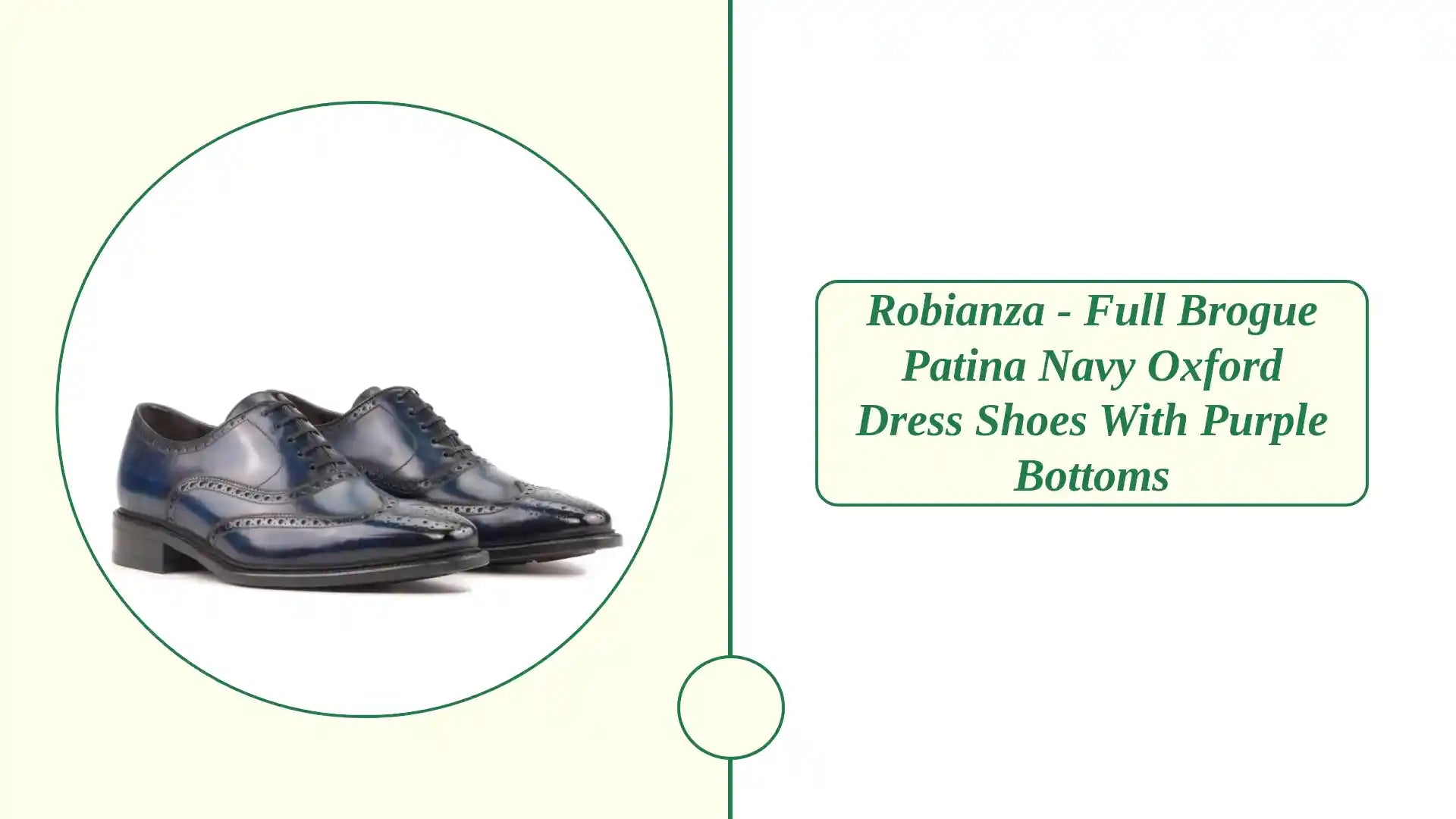 Robianza - Full brogue patina navy oxford dress shoes with purple bottoms by@Outfy