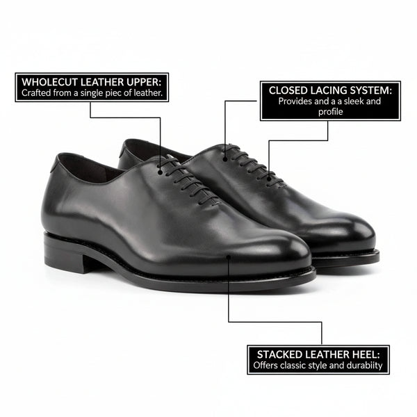 Conya - Classic Men's Formal dress shoes. Genuine leather Oxfords wholecut