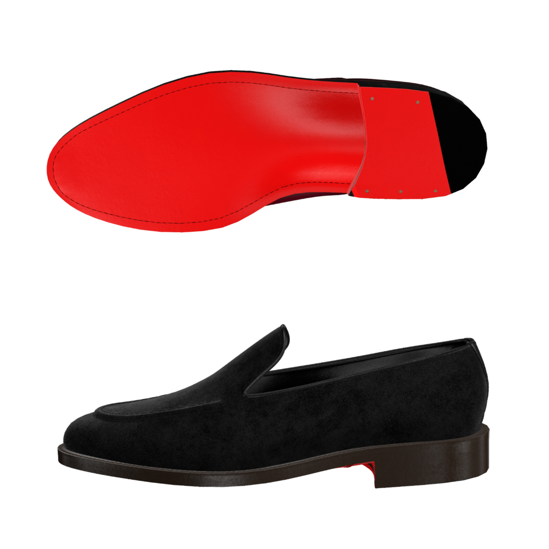 Arconya suede leather red bottom sole loafers shoes